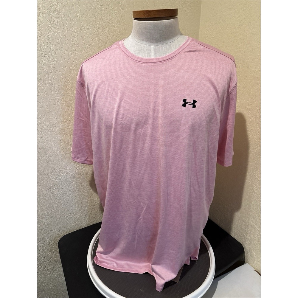UA Under Armour Mens Tech Vent Loose Fit Training T-Shirt- Pink Sz 2XL NEW